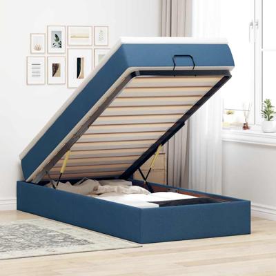 Ottoman bed met matras 120x190 cm stof blauw