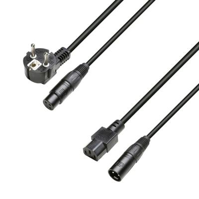 Adam Hall 8101 PSAX 0500 schuko & euro stroom & XLR audio combikabel 5m Adam Hall 8101 PSAX 0500 schuko & euro stroom & XLR audio combikabel 5m