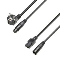 Adam Hall 8101 PSAX 0500 schuko & euro stroom & XLR audio combikabel 5m - thumbnail