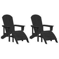 Tuinstoel 2 pcs Zwart 83 x 74 x 92 cm Polyetheen - thumbnail