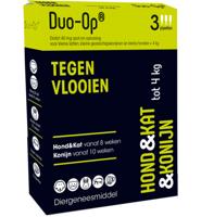 Duo-Op spot-on anti-vlooienmiddel voor hond, kat en konijn 40 mg (tot 4 kg) 2 x 3 pipetten - thumbnail