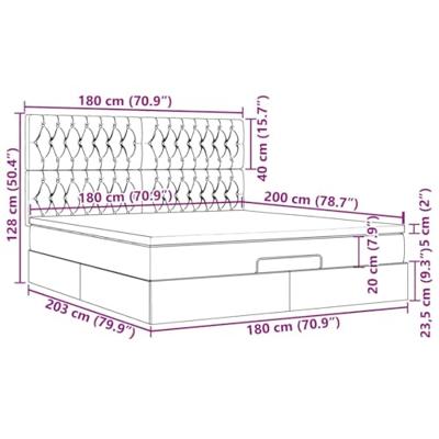 Ottoman bed met matras 180x200cm stof lichtgrijs