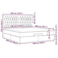 Ottoman bed met matras en LED's 180x200cm stof zwart - thumbnail