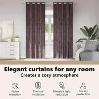 VidaXL Velvet gordijnen met gordijnen 2 pcs bruin 245 x 140 cm fluweel - thumbnail