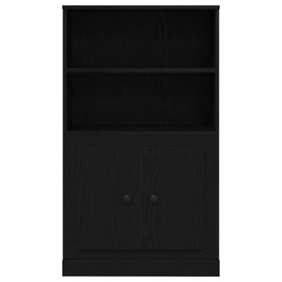 Hoge kast 60x35,5x103,5 cm bewerkt hout zwart eikenkleurig