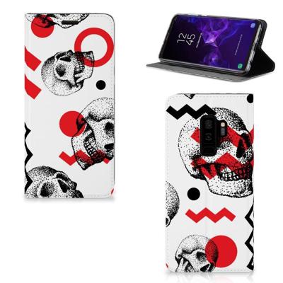 Mobiel BookCase Samsung Galaxy S9 Plus Skull Red Mobiel BookCase Samsung Galaxy S9 Plus Skull Red