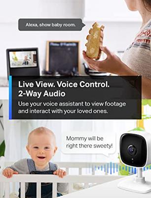 RIIMUHIR TP-Link Tapo Smart Home Security WiFi-camera, opnamen in 1080p (Full HD) | Tot 30 voet nachtzicht | Tot 128 GB microSD-kaartsleuf | Werkt met Alexa en Google (Tapo C100)