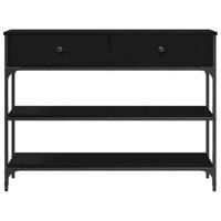 Wandtafel met lade Zwart Eiken 72.5 x 25 x 75 cm Bewerkt hout - thumbnail