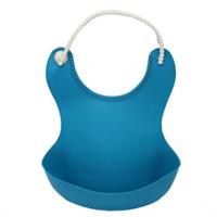 Baby peuter waterdichte siliconen BIB zuigelingen voeden lunch Roll-up schort (donkerblauw) - thumbnail