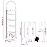 5-delige Haardset 23x15x66 cm staal - thumbnail