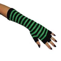 Handschoenen Neon gestreept Groen Vingerloos - thumbnail