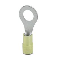 Phoenix Contact 3241213 Ringkabelschoen Dwarsdoorsnede (max.): 6 mm² Schachtdiameter: 8.40 mm Deels geïsoleerd Geel 100 stuk(s) - thumbnail