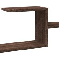 Wandschap 104x15x49 cm bewerkt hout bruin eikenkleurig - thumbnail