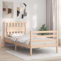 Bedframe met hoofdbord massief hout - thumbnail