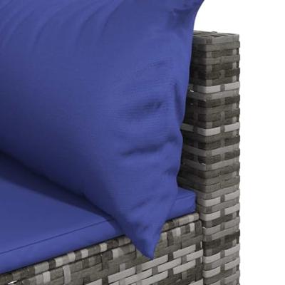 Tuinhoekbanken met kussens 2 st poly rattan grijs