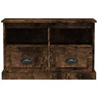 Tv-meubel 80x35x50 cm bewerkt hout gerookt eikenkleurig - thumbnail