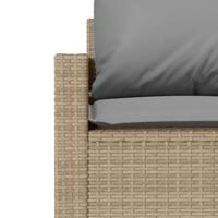 4-delige Loungeset met kussens poly rattan beige - thumbnail