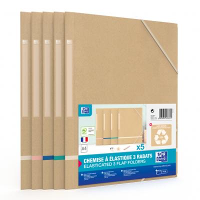 Oxford Touareg elastomap, uit karton, ft A4, naturel en geassorteerde kleuren, pak van 5 stuks Oxford Touareg elastomap, uit karton, ft A4, naturel en geassorteerde kleuren, pak van 5 stuks