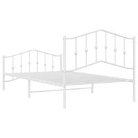 Bedframe met hoofd- en voeteneindemetaal wit 100x200 cm - thumbnail