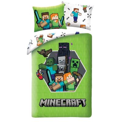 Minecraft Dekbedovertrek groen - 140 x 200 cm - 70 x 90 cm - Polyester