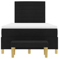 Boxspring bed met matras met hoofdeinde Zwart 120 x 190 cm Stof - thumbnail