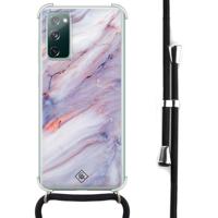 Samsung Galaxy S20 FE hoesje met koord - Marmer paars - thumbnail