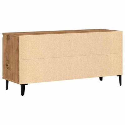 Tv-meubel 102x35x50 cm bewerkt hout artisanaal eikenkleur Tv-meubel 102x35x50 cm bewerkt hout artisanaal eikenkleur