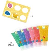 6 tubes vingerverf met glitter - DJECO geel - thumbnail