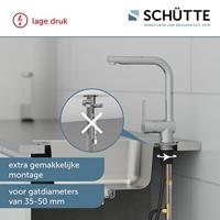Keukenmengkraan Schutte London Hoge Draaibare Uitloop Met Uittrekbare Sproeier Lage Druk Chroom Schütte - thumbnail