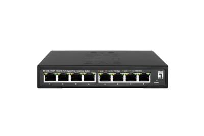 LevelOne ges-2108p hilbert 8-port gigabit poe smart lite managed l2 switch, 8x poe, 112w, 802.3at/af