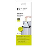 Afvalzak EKO MDPE type C met trekband 45x50cm 10-15L wit rol à 20 stuks - thumbnail