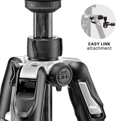 Manfrotto GT MKBFRTC4GTA-BH Befree reisstatief, draaisluiting met balhoofd en tas voor Sony, DSLR, CSC, spiegelloos, lichtgewicht carbon, draagvermogen 12 kg, zwart/rood