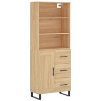 Hoge kast 69,5x34x180 cm bewerkt hout sonoma eikenkleurig - thumbnail