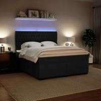 Boxspring met matras fluweel zwart 180x200 cm - thumbnail