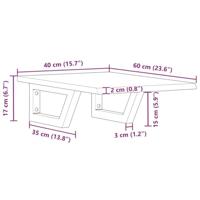 Badkamer wandschap staal en massief eikenhout - thumbnail