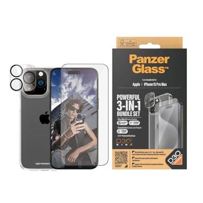 PanzerGlass 3-in-1 Ultra Wide Fit Bundle Glass + Case + Lens Set (hoesje + beschermglas) Apple iPhone 15 Pro Max