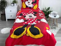 Disney Minnie Mouse Dekbedovertrek hearts - 140 x 200 cm - Katoen rood - thumbnail