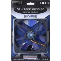 NoiseBlocker BlackSilent XK1 PC-ventilator Zwart, Blauw (transparant) (b x h x d) 140 x 140 x 25 mm - thumbnail