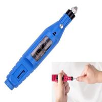 1 set Power Professional elektrische manicure machine pen pedicure nagel bestand nagel gereedschap 6 bits boor nagel boor machine (EU blauw) - thumbnail