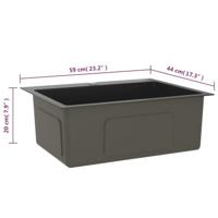 VidaXL Gootsteen handgemaakt roestvrij staal zwart - thumbnail