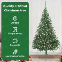 VidaXL Kunstmatig voorverlicht kerstboom met 300 led groen 240 cm pvc - thumbnail
