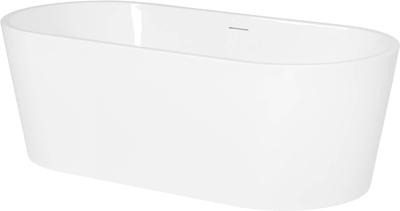 Saqu Spa vrijstaand bad met 2 ligzijdes 178x80cm glans wit acryl incl. afvoer met overloop wit