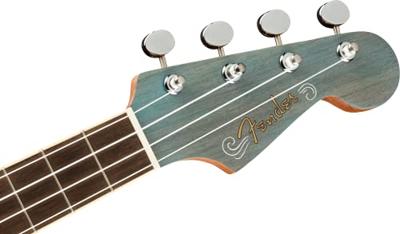 Fender Dhani Harrison Ukulele Turquoise WN elektrisch-akoestische tenor ukelele - thumbnail