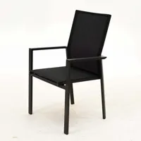 Tuinstoel Delia hoge rug alu text. zwart - thumbnail