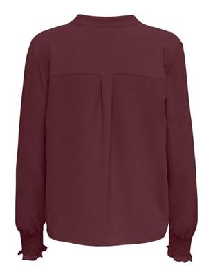 Only Onlmette V-neck Ls Smock Top Noos Wvn T-shirt Lange Mouw Tawny Port