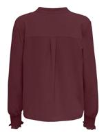 Only Onlmette V-neck Ls Smock Top Noos Wvn T-shirt Lange Mouw Tawny Port - thumbnail