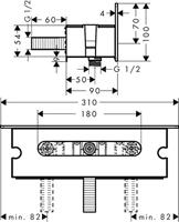 Muuraansluitbocht HansGrohe FixFit Porter 300 Met Wandhouder En Slangaansluiting Chroom - thumbnail