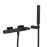 Badmengkraan Tres Project Waterval met Handdouche 29.1x13.5 cm Rond Mat Zwart Tres - thumbnail