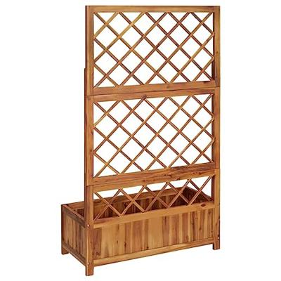 Plantenbak verhoogd met latwerk 85x38x150 cm massief acaciahout Plantenbak verhoogd met latwerk 85x38x150 cm massief acaciahout