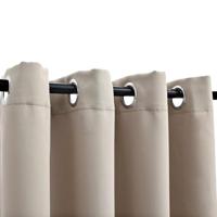 Gordijn verduisterend met metalen ringen 2 st 140x175 cm beige - thumbnail